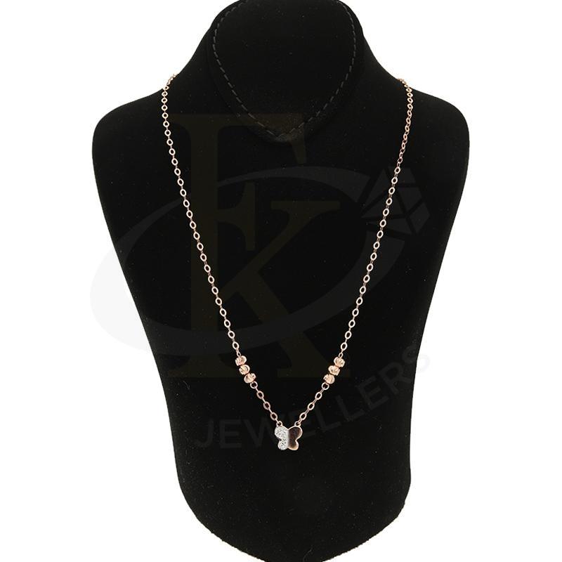 Italian Silver 925 Rose Gold Plated Butterfly Necklace - Fkjnklsl2593 Necklaces