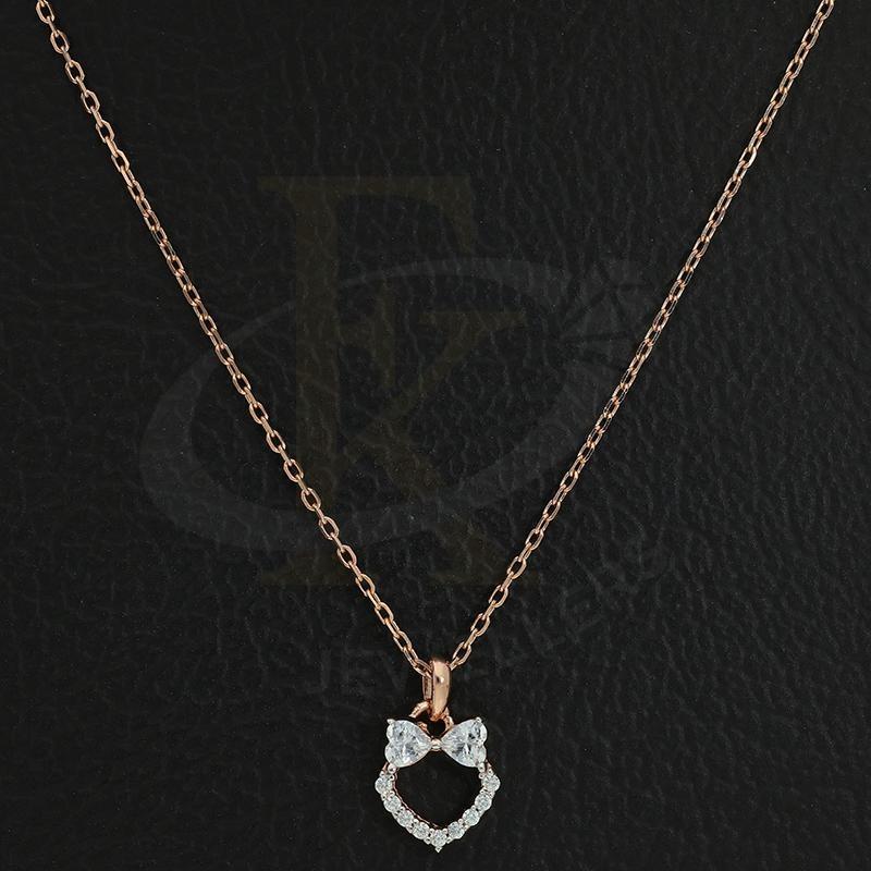 Italian Silver 925 Rose Gold Plated Heart Necklace - Fkjnklsl2626 Necklaces