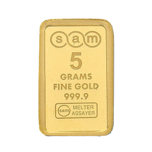 SAM 5 Grams Gold Bar 999.9 Purity - FKJGBR24K2311