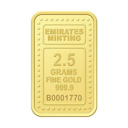 Emirates Minting 2.5 Grams Burj Khalifa Gold Bar 999.9 Purity - FKJGBR24K2329