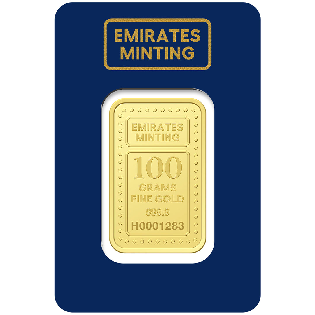 Emirates Minting 100 Grams 999.9 Purity Gold Bar - FKJGBR24K2259