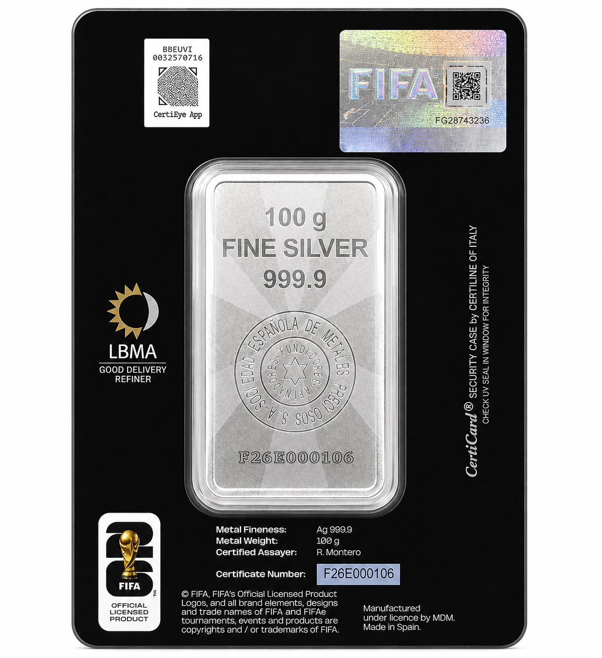 FIFA World Cup 26 100 Grams Silver Bar - FKJGBRSL6967