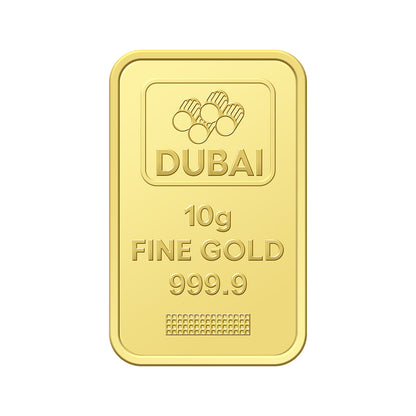 Dubai 10 Grams Pure 999.9 Fine Gold Bar - FKJGBR24K2222