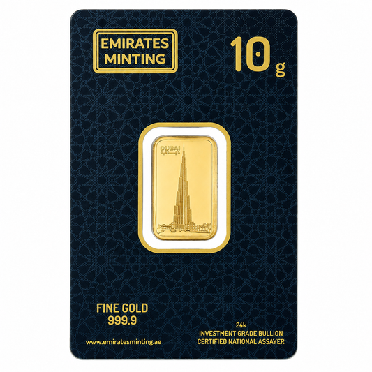 Emirates Minting 10 Grams Burj Khalifa Gold Bar 999.9 Purity - FKJGBR24K2338