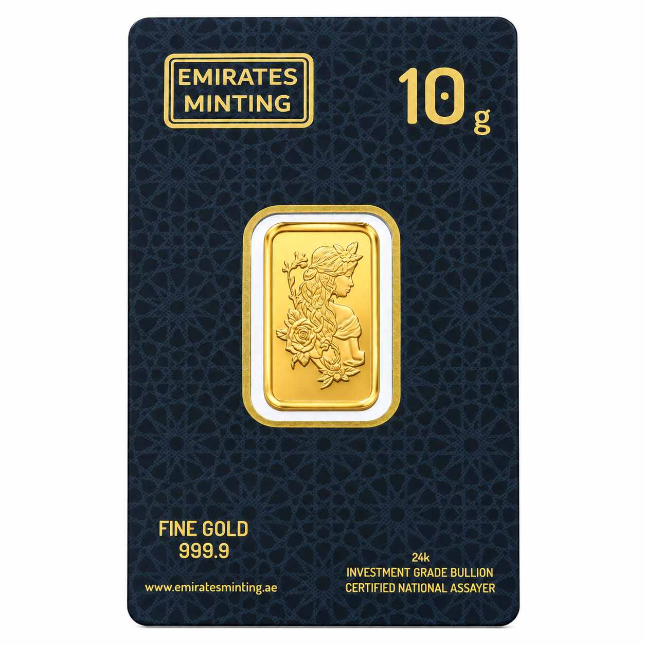 Emirates Minting 10 Grams Flower Lady Gold Bar 999.9 Purity - FKJGBR24K2340
