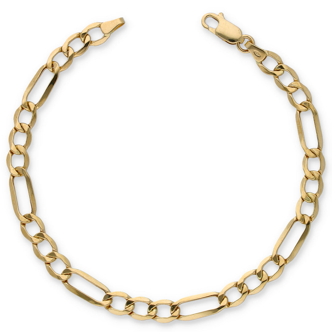 Gold Figaro Bracelet 18KT - FKJBRL18KU6351