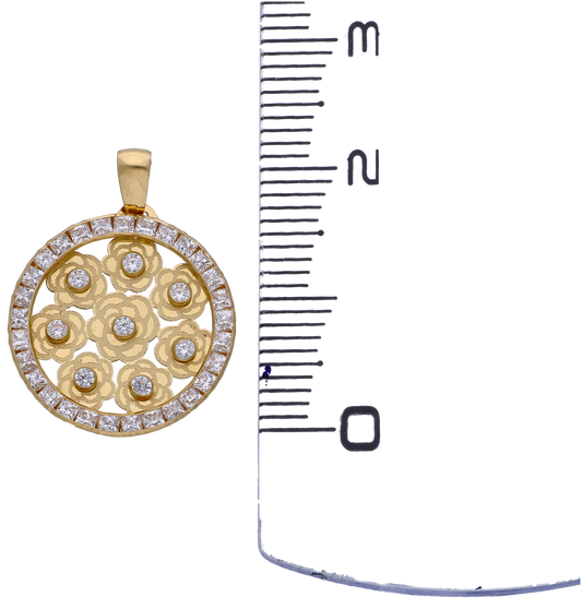 Gold Zircon Pendant 18KT - FKJPND18KU6295