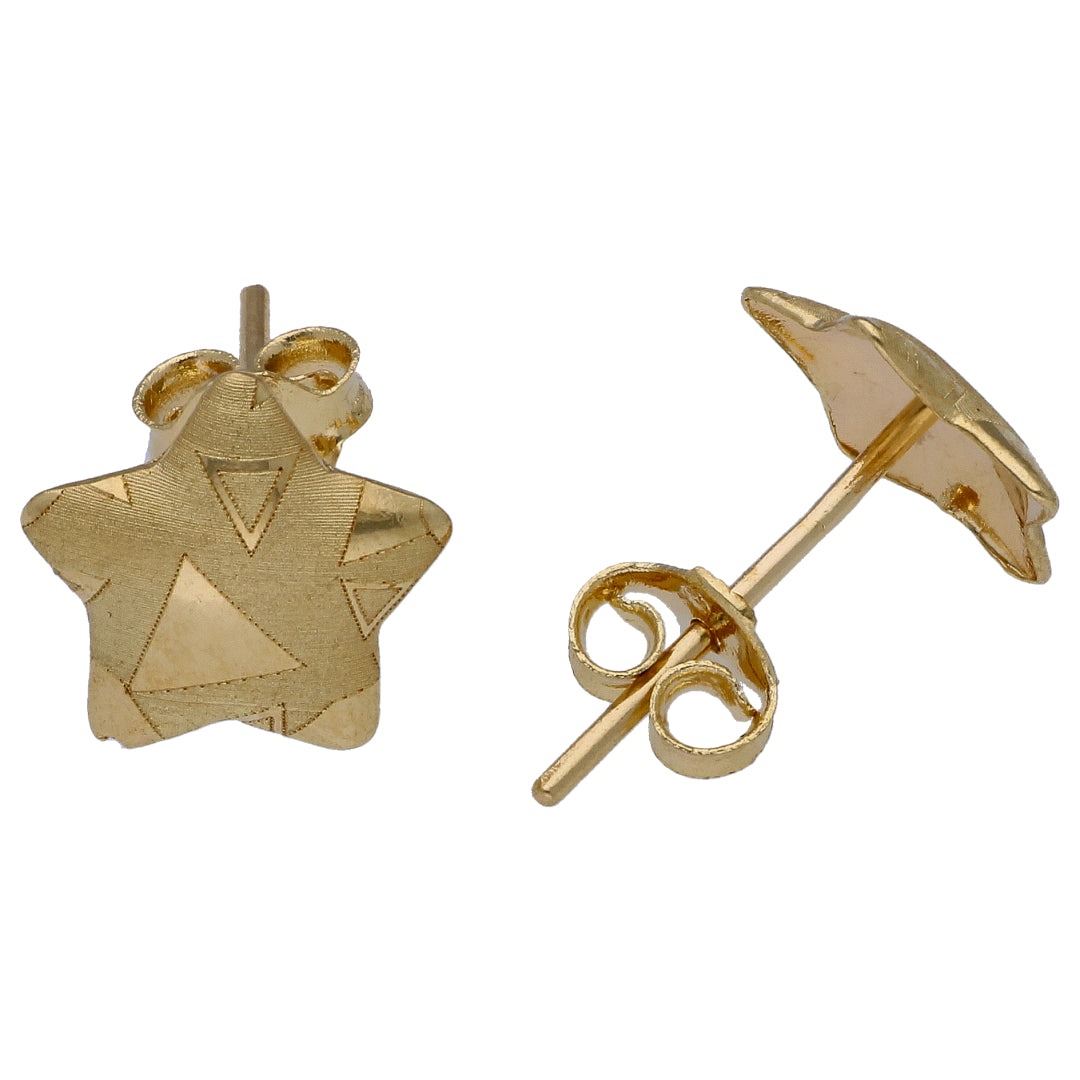 Gold Star Shaped Pendant Set 18KT - FKJNKLST18KU6482