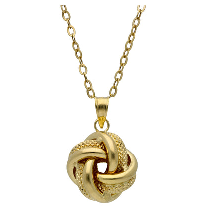 Gold Knot Shaped Pendant Set 18KT - FKJNKLST18KU6484