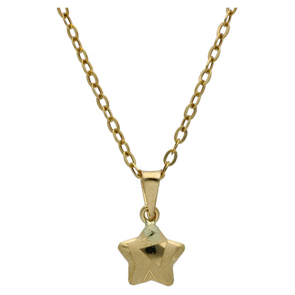 Gold Star Shaped Pendant Set 18KT - FKJNKLST18KU6482