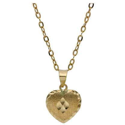 Gold Heart Shaped Pendant Set 18KT - FKJNKLST18KU6481