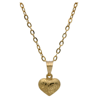 Gold Heart Shaped Pendant Set 18KT - FKJNKLST18KU6480