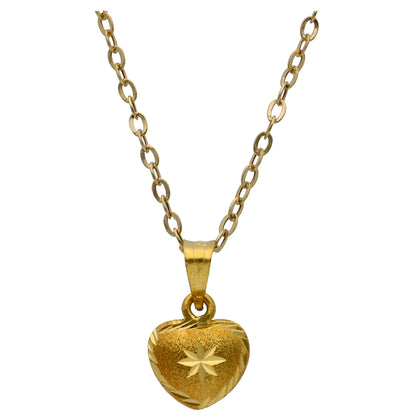 Gold Heart Shaped Pendant Set 18KT - FKJNKLST18KU6473