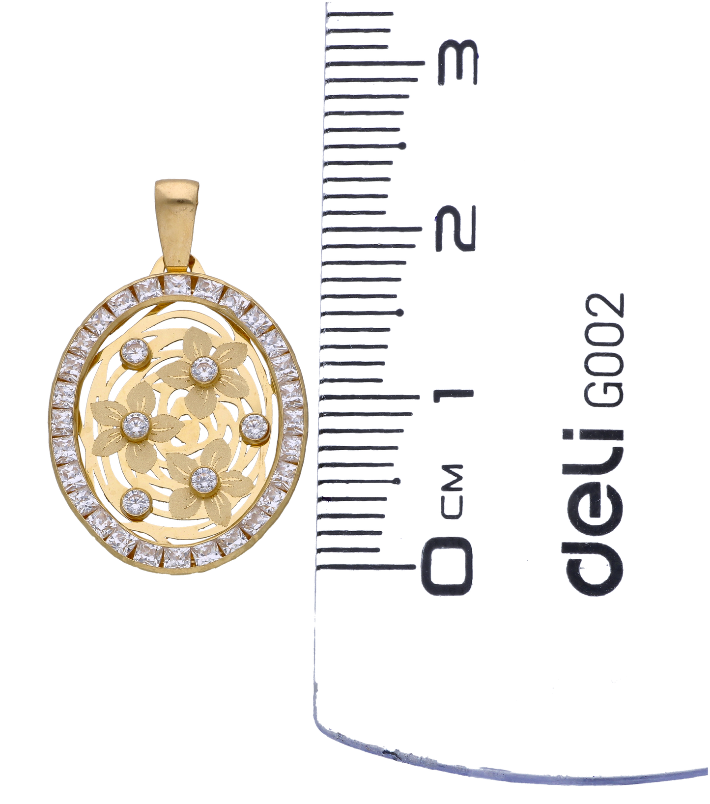 Gold Zircon Pendant 18KT - FKJPND18KU6298