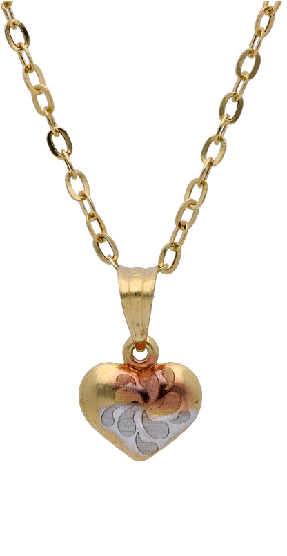 Gold Necklace (Chain with Heart Pendant) 18KT - FKJNKL18KU6302