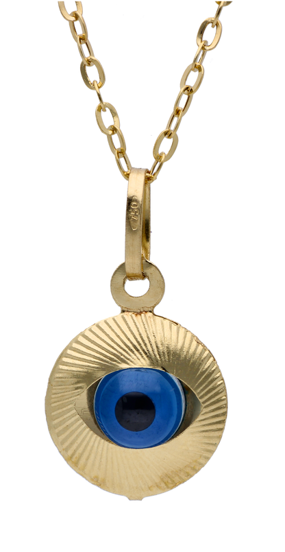 Gold Necklace (Chain with Evil Eye Pendant) 18KT - FKJNKL18KU6289