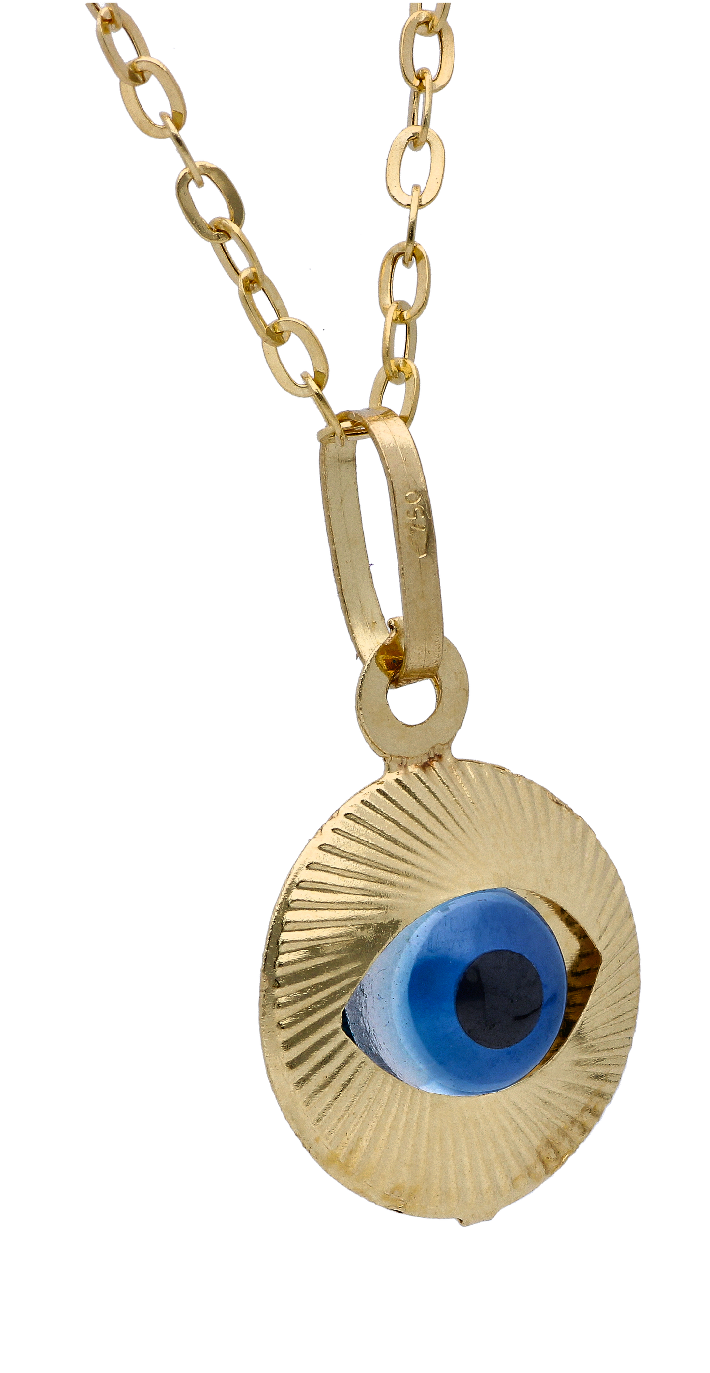Gold Necklace (Chain with Evil Eye Pendant) 18KT - FKJNKL18KU6289