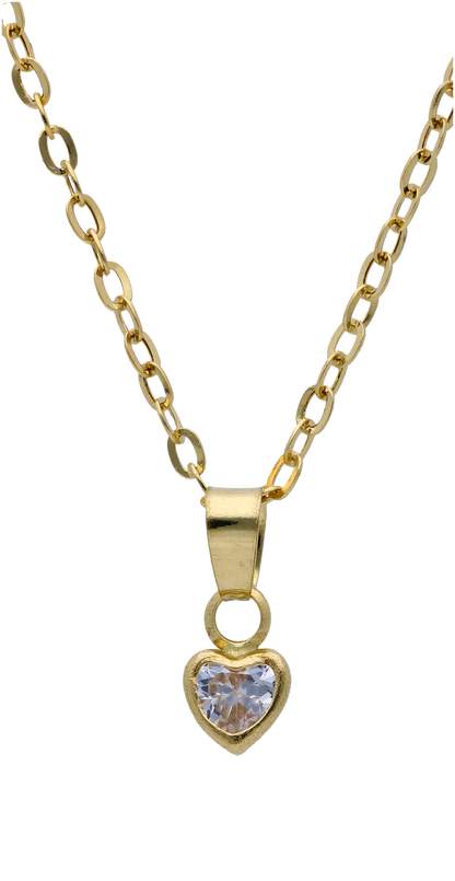 Gold Necklace (Chain with Heart Shaped Pendant) 18KT - FKJNKL18KU6303
