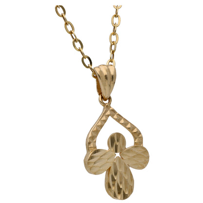 Gold Petal Shaped Pendant Set 18KT - FKJNKLST18KU6515