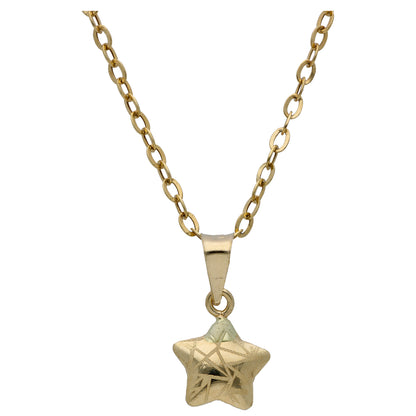 Gold Star Shaped Pendant Set 18KT - FKJNKLST18KU6519