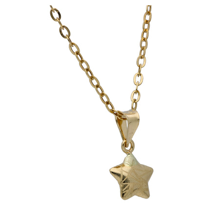 Gold Star Shaped Pendant Set 18KT - FKJNKLST18KU6519