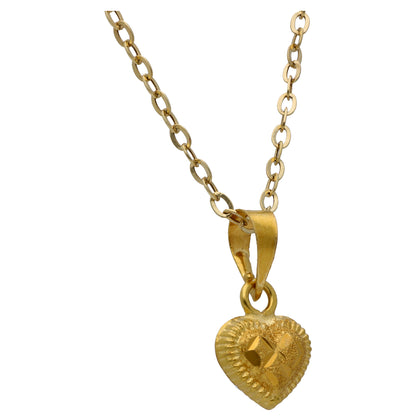 Gold Heart Shaped Pendant Set 18KT -FKJNKLST18KU6525