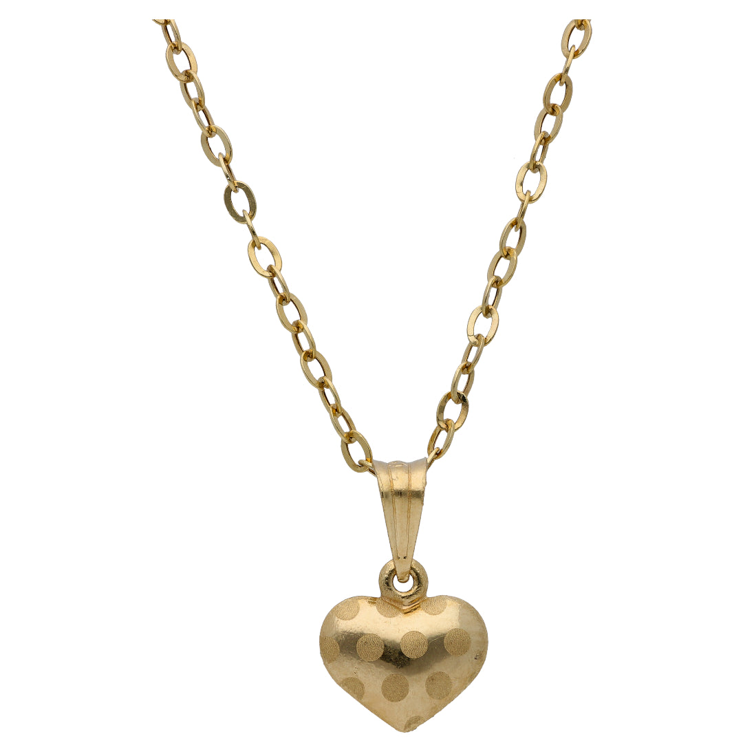 Gold Heart Shaped Pendant Set 18KT - FKJNKLST18KU6507