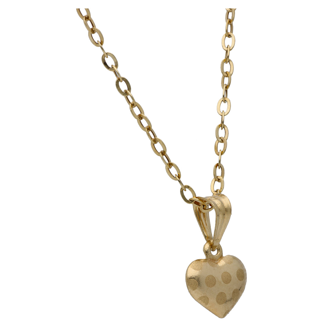 Gold Heart Shaped Pendant Set 18KT - FKJNKLST18KU6507