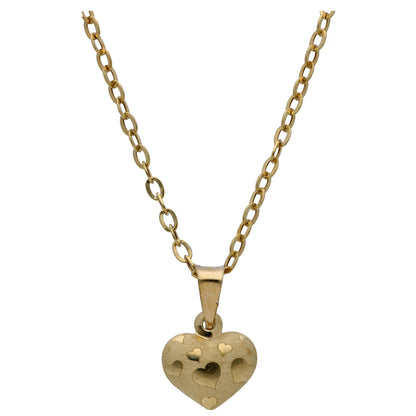 Gold Heart Shaped Pendant Set 18KT - FKJNKLST18KU6479