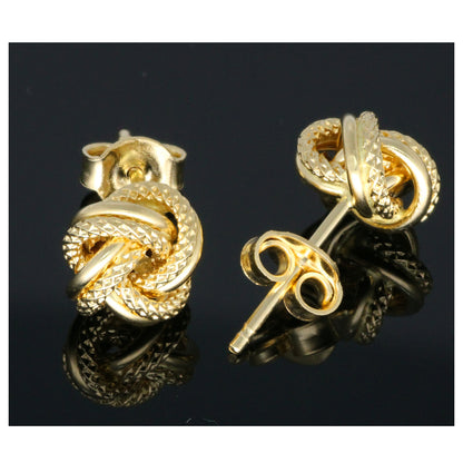 Gold Knot Shaped Earrings 18KT - FKJERN18KU6444