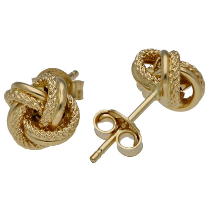 Gold Knot Shaped Earrings 18KT - FKJERN18KU6444