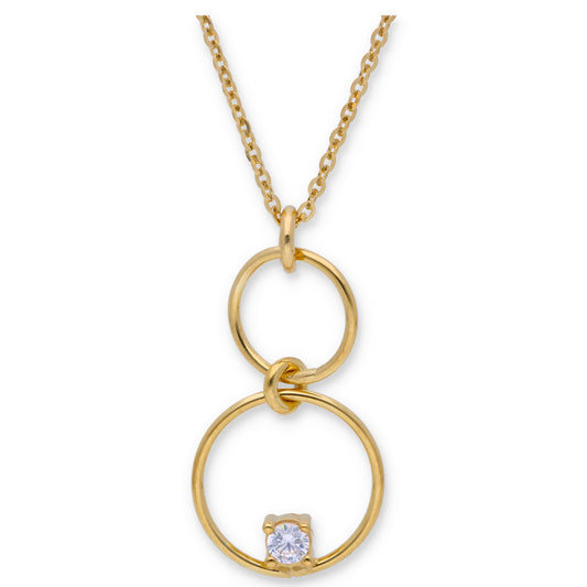 Gold Necklace (Triple Ring Pendant) 18KT - FKJNKL18KU6324