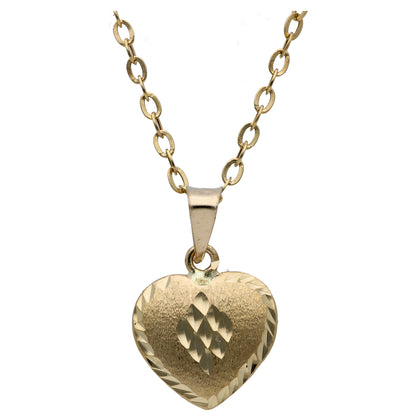 Gold Heart Shaped Pendant Set 18KT - FKJNKLST18KU6490