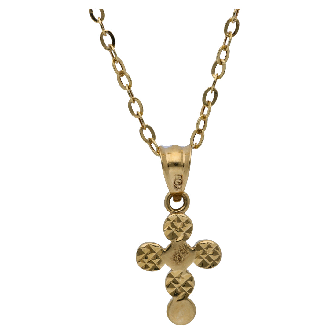 Gold Jesus Cross Shaped Pendant Set 18KT - FKJNKLST18KU6496