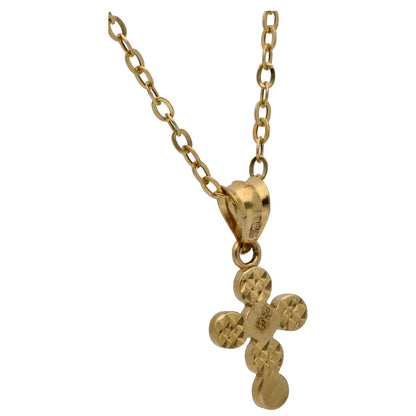 Gold Jesus Cross Shaped Pendant Set 18KT - FKJNKLST18KU6496