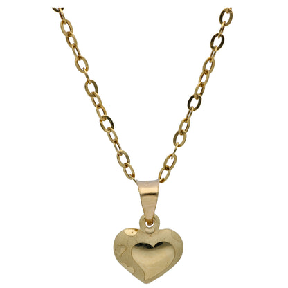 Gold Heart Shaped Pendant Set 18KT - FKJNKLST18KU6498