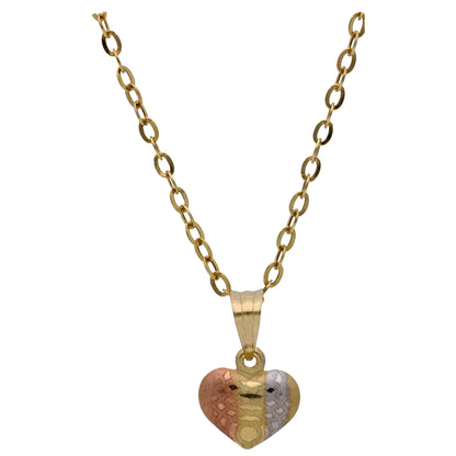 Gold Heart Shaped Pendant Set 18KT - FKJNKLST18KU6500