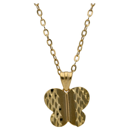 Gold Butterfly Shaped Pendant Set 18KT - FKJNKLST18KU6503