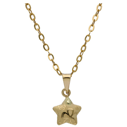 Gold Star Shaped Pendant Set 18KT - FKJNKLST18KU6486