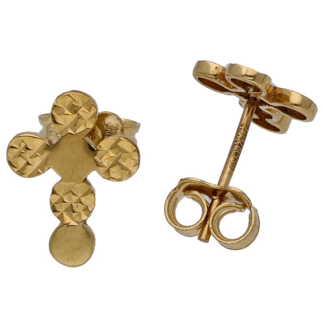 Gold Jesus Cross Shaped Pendant Set 18KT - FKJNKLST18KU6496