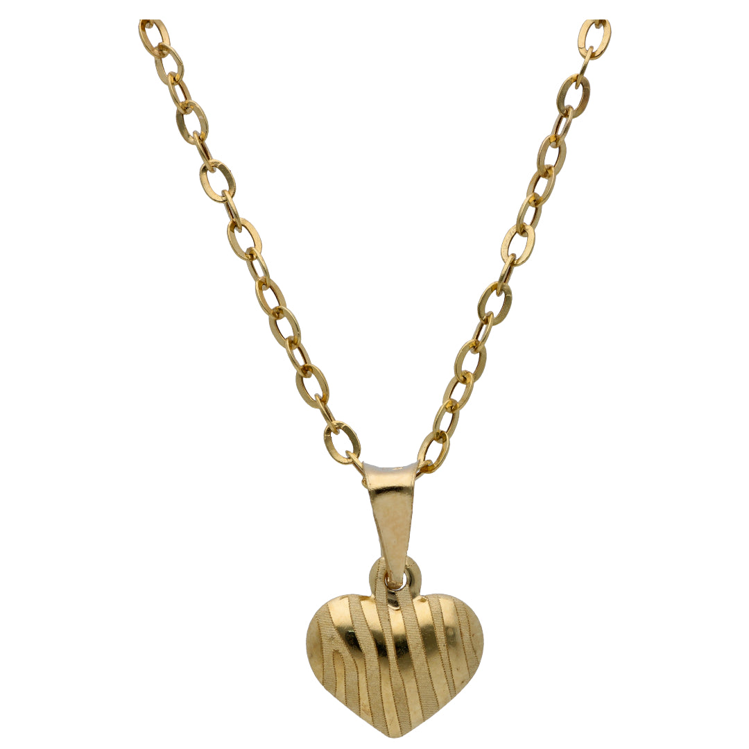 Gold Heart Shaped Pendant Set 18KT - FKJNKLST18KU6487