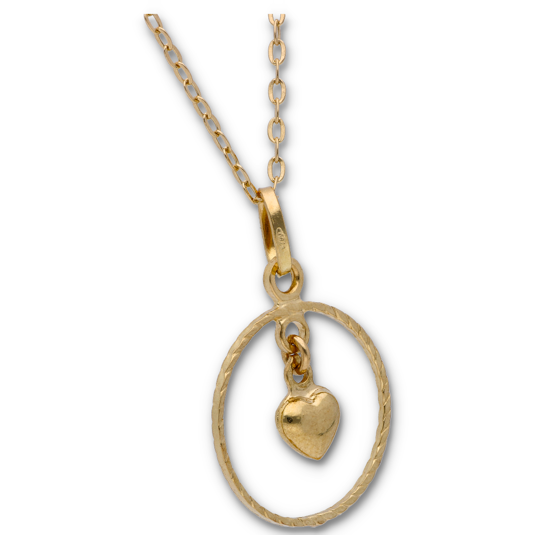 Gold Necklace (Chain with Heart Shaped Pendant) 18KT  - FKJNKL18KU6116
