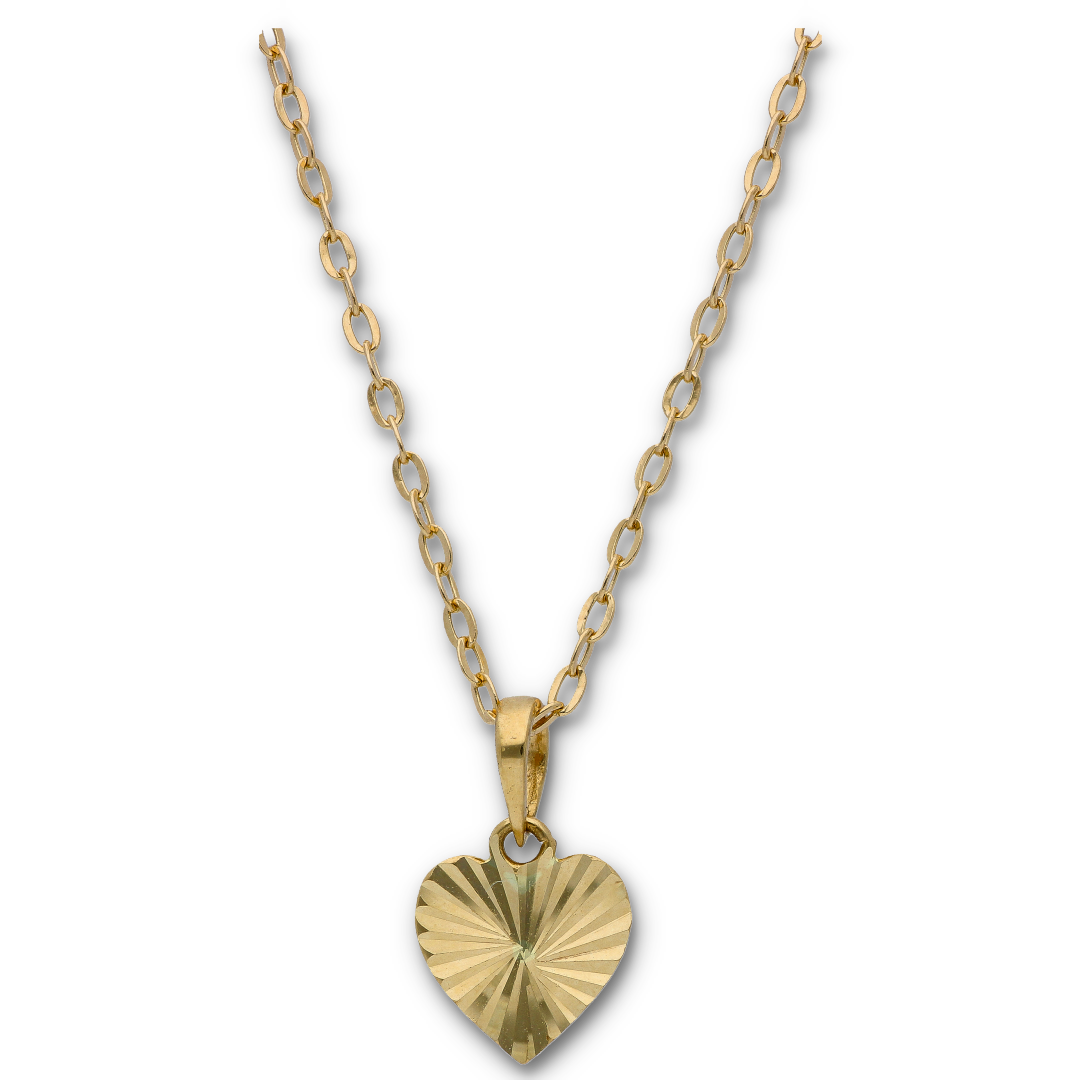 Gold Necklace (Chain with Gold Heart Shaped Pendant) 18KT - FKJNKL18KU6123