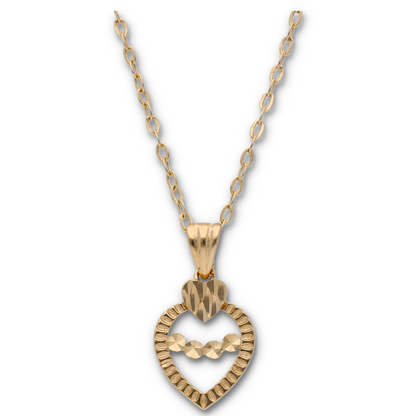 Gold Necklace (Chain with Gold Heart Shaped Pendant) 18KT - FKJNKL18KU6124