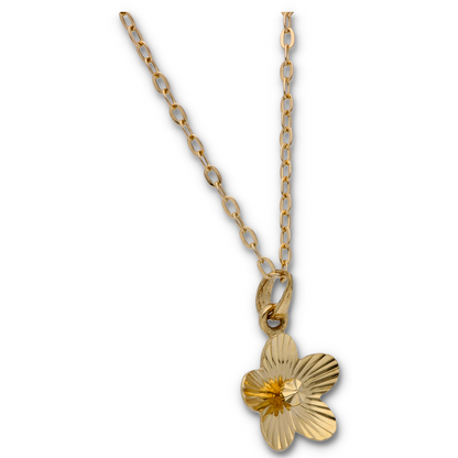 Gold Necklace (Chain with Flower Shaped Pendant) 18KT  - FKJNKL18KU6117