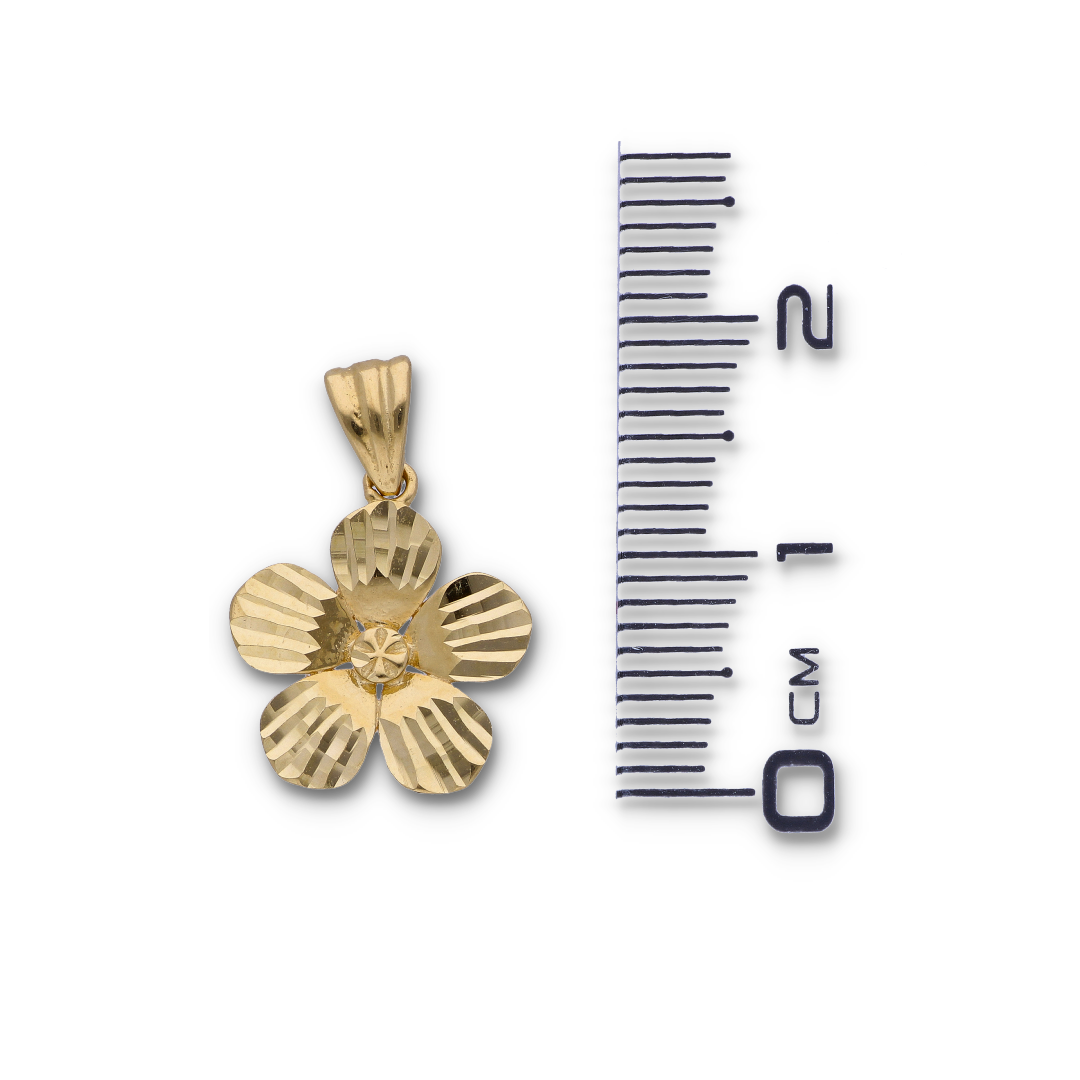 Gold Flower Shaped Pendant 18KT - FKJPND18KU6121