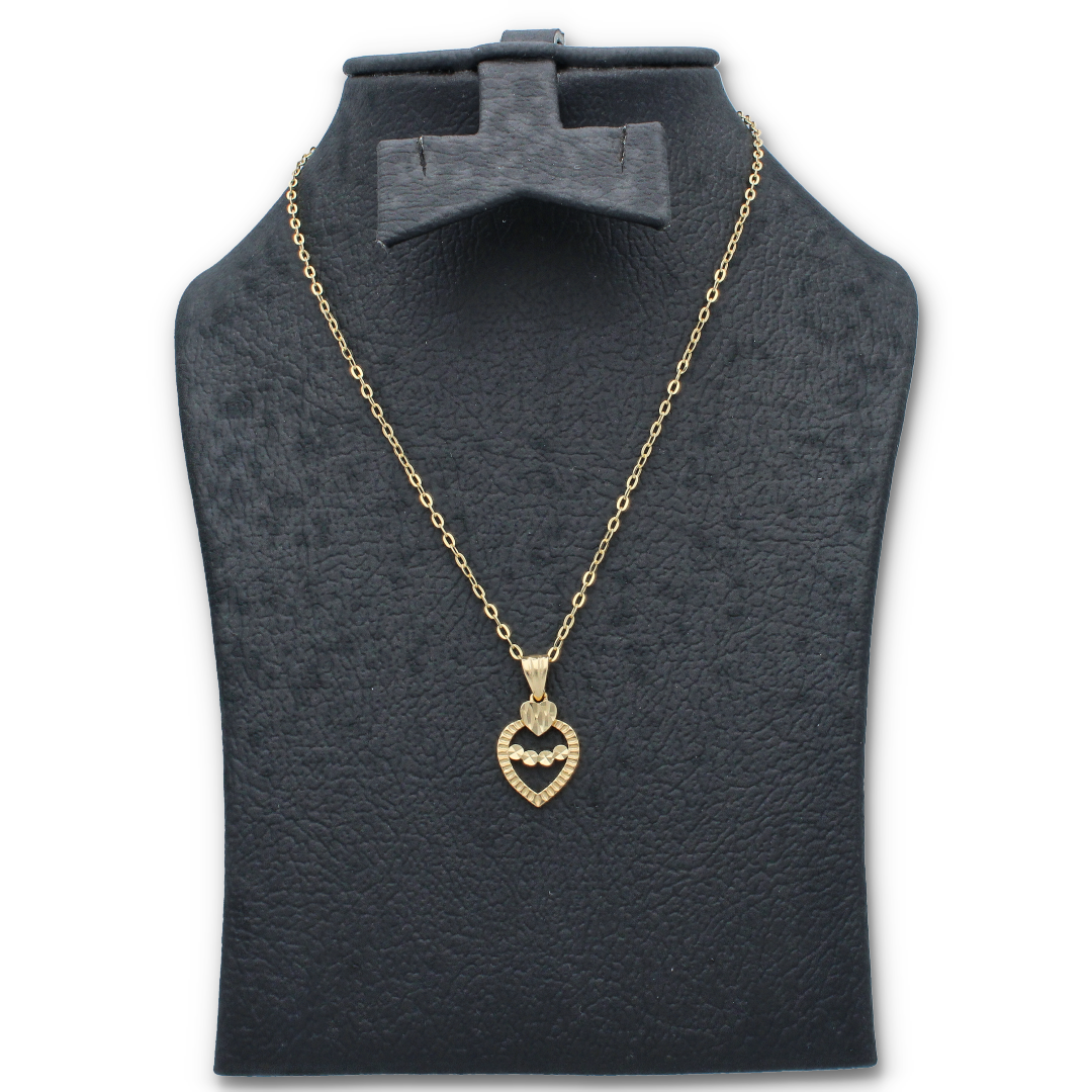 Gold Necklace (Chain with Gold Heart Shaped Pendant) 18KT - FKJNKL18KU6124