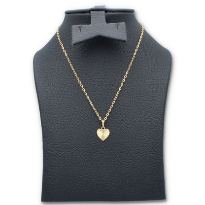 Gold Necklace (Chain with Gold Heart Shaped Pendant) 18KT - FKJNKL18KU6123