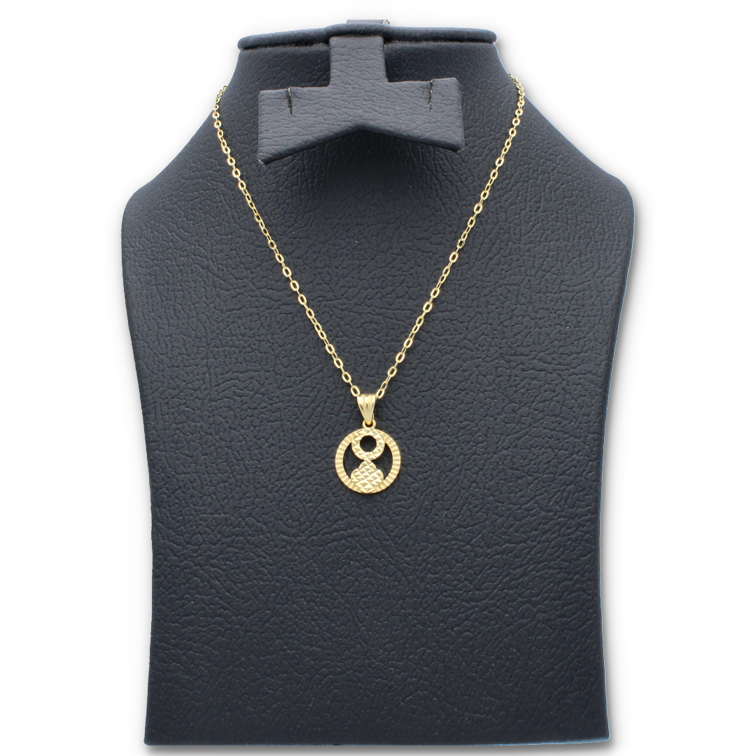 Gold Necklace (Chain with Gold Pendant) 18KT - FKJNKL18KU6125