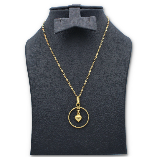 Gold Necklace (Chain with Heart Shaped Pendant) 18KT  - FKJNKL18KU6116